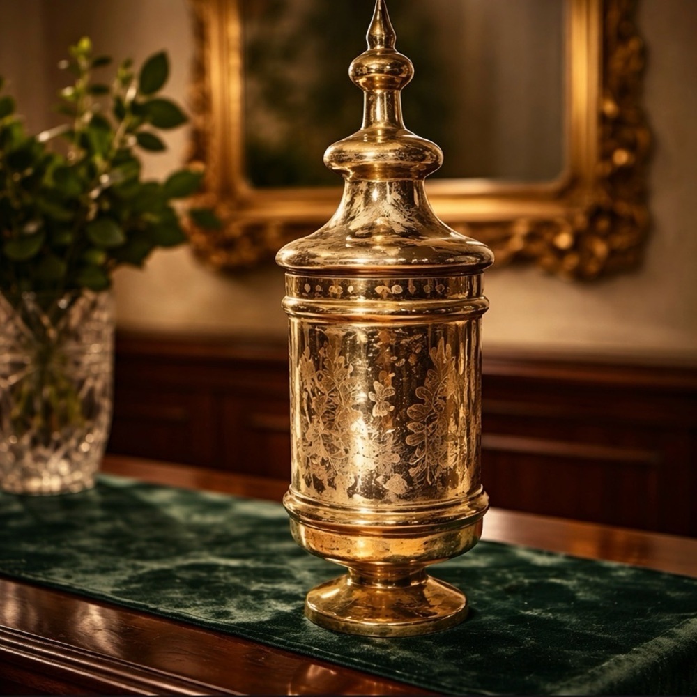 Elegant Gold Decorative Jar